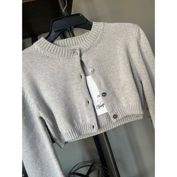 VAQUERA Cropped Knit Sequin Back Cardigan Grey Womens Size XS - Picture 8 of 12